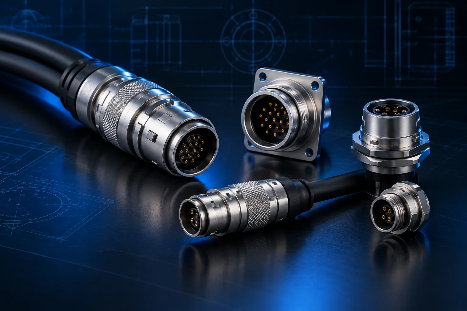 LMConn push-pull self-locking connector concept visual