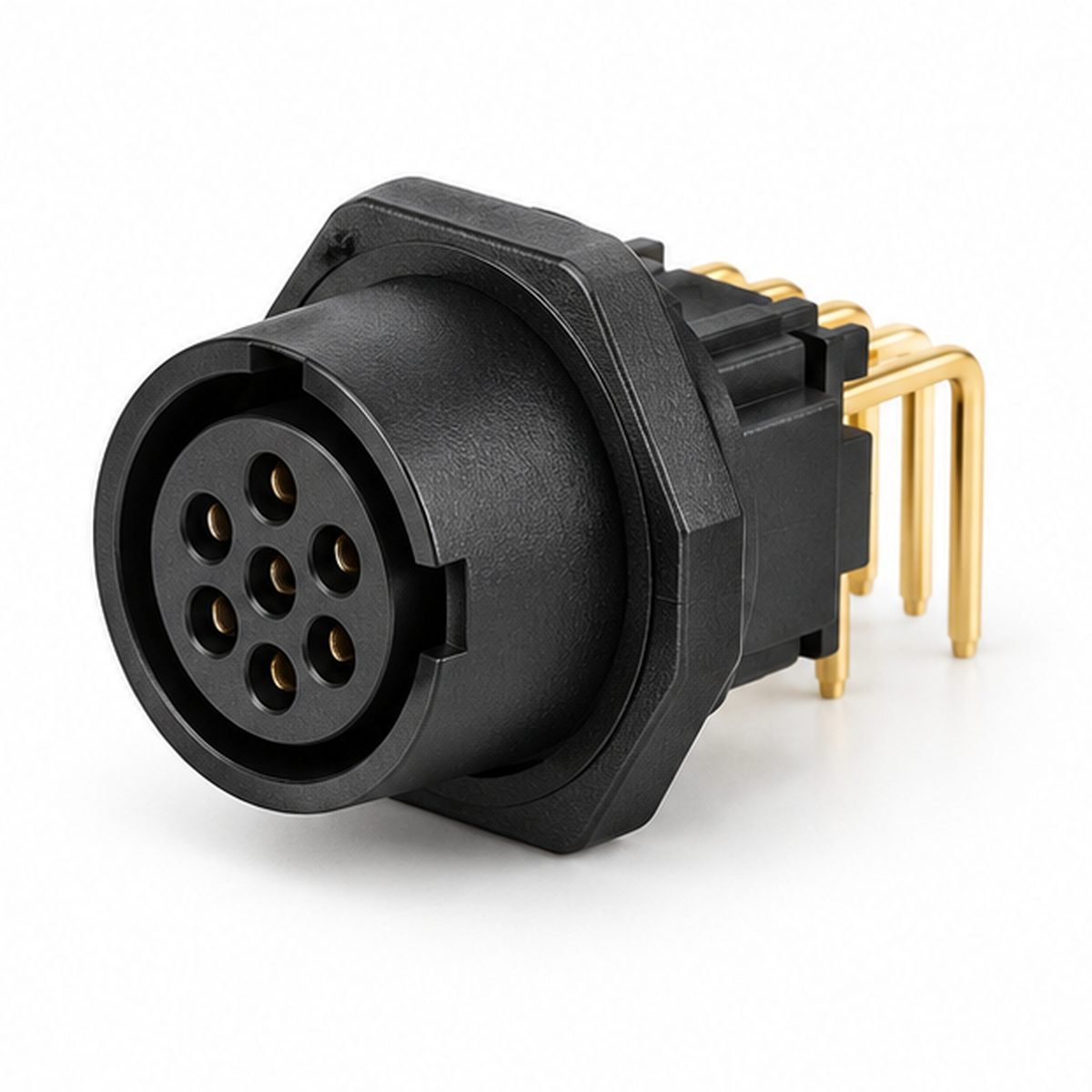 0P-PKG Fixed Long Right-Angle Pin PCB Receptacle product view 1