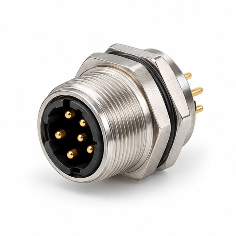 7/8-Inch Male Rear-Mount Panel Receptacle