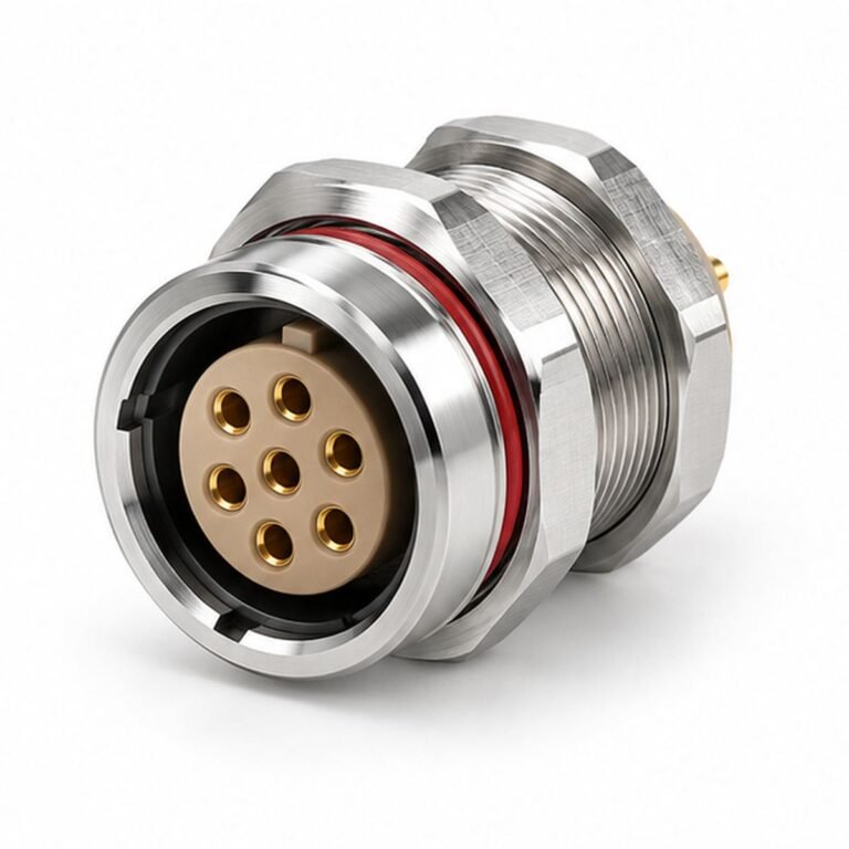 B-ZCG Double-Nut Receptacle for Solder Wire or PCB