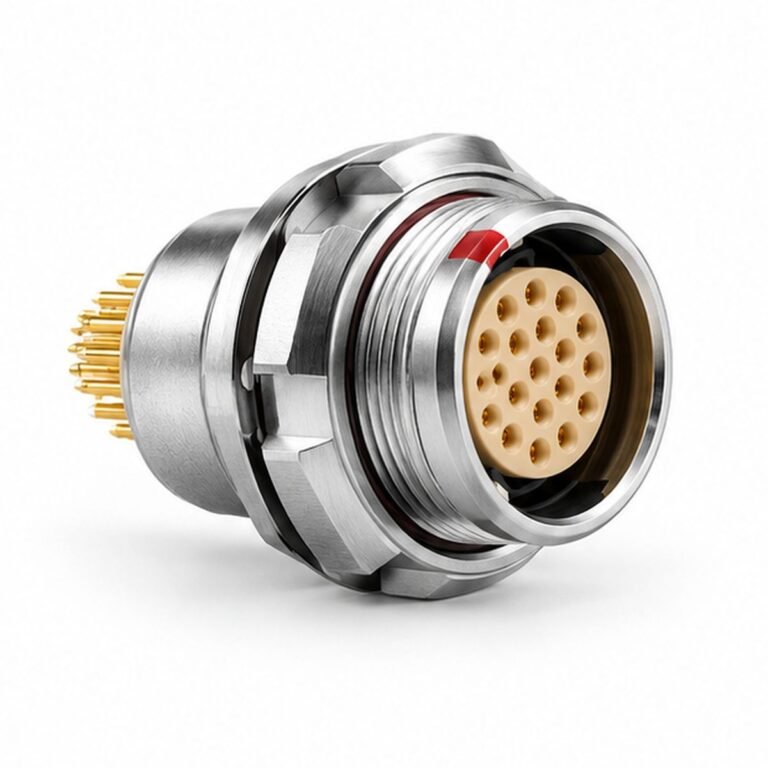 B-ZEG External Fixed Receptacle for Solder Wire or PCB
