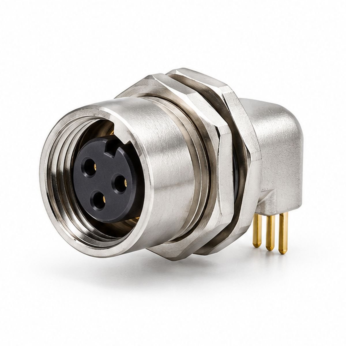 B-ZXG Double-Nut 90-Degree Short-Pin PCB Receptacle product view 1