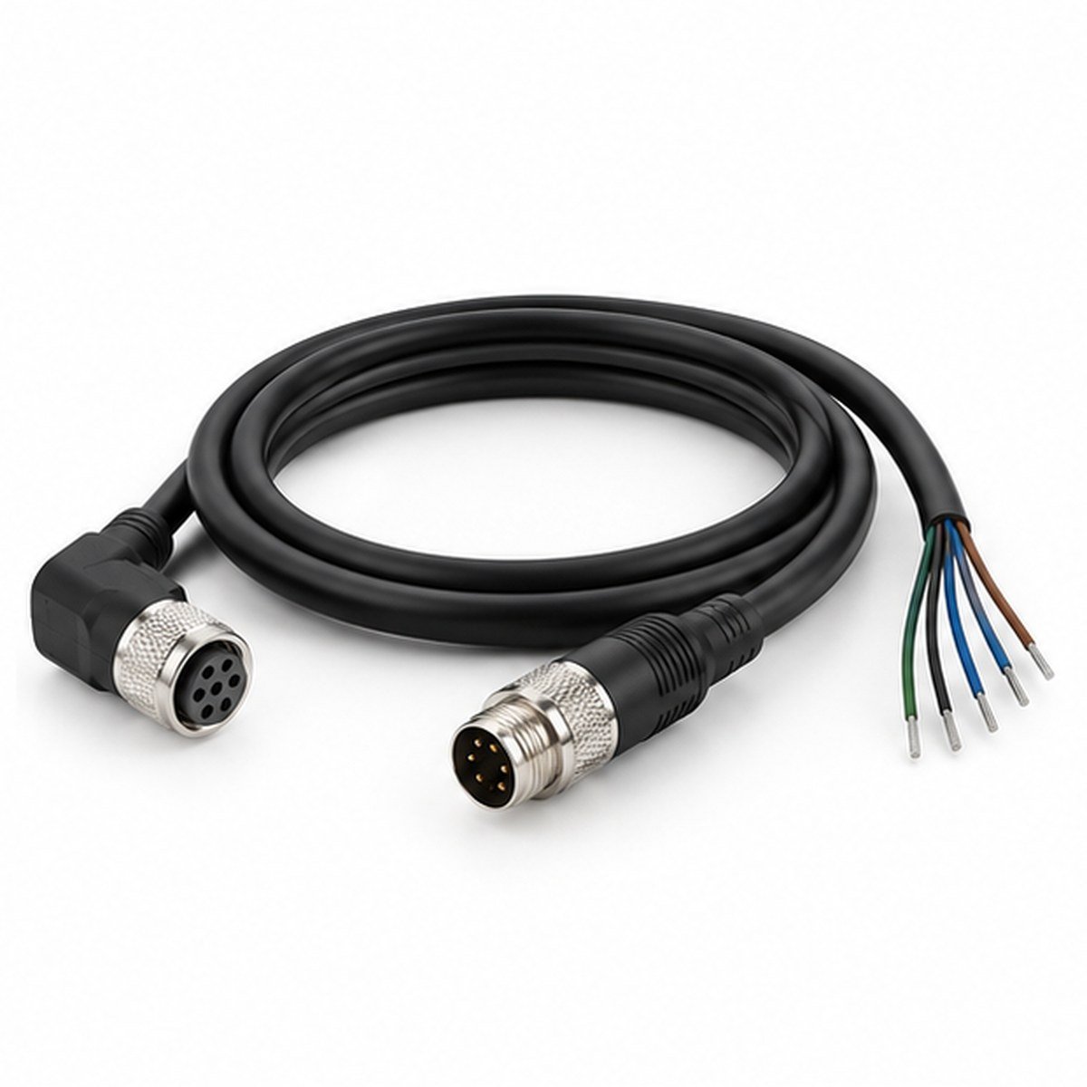 Hirose 6-Pin Right-Angle Female to Straight Male Cable product view 1