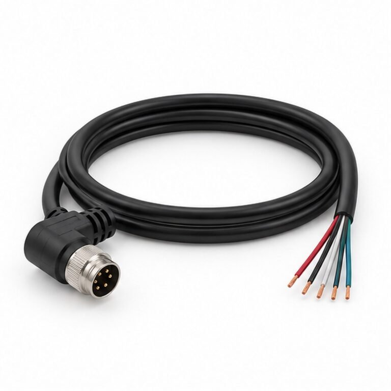 Hirose 6-Pin Right-Angle Male Open-End Cable