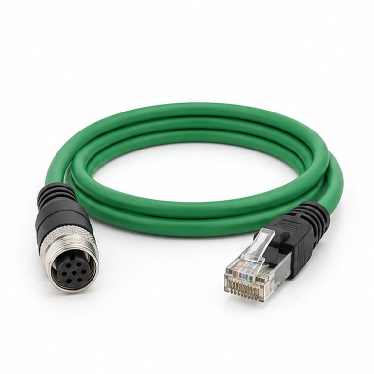 M12 8-Pin Female to RJ45 Industrial Ethernet Cable