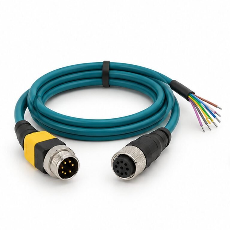 M12 8-Pin Right-Angle to 8-Pin Female Camera Cable