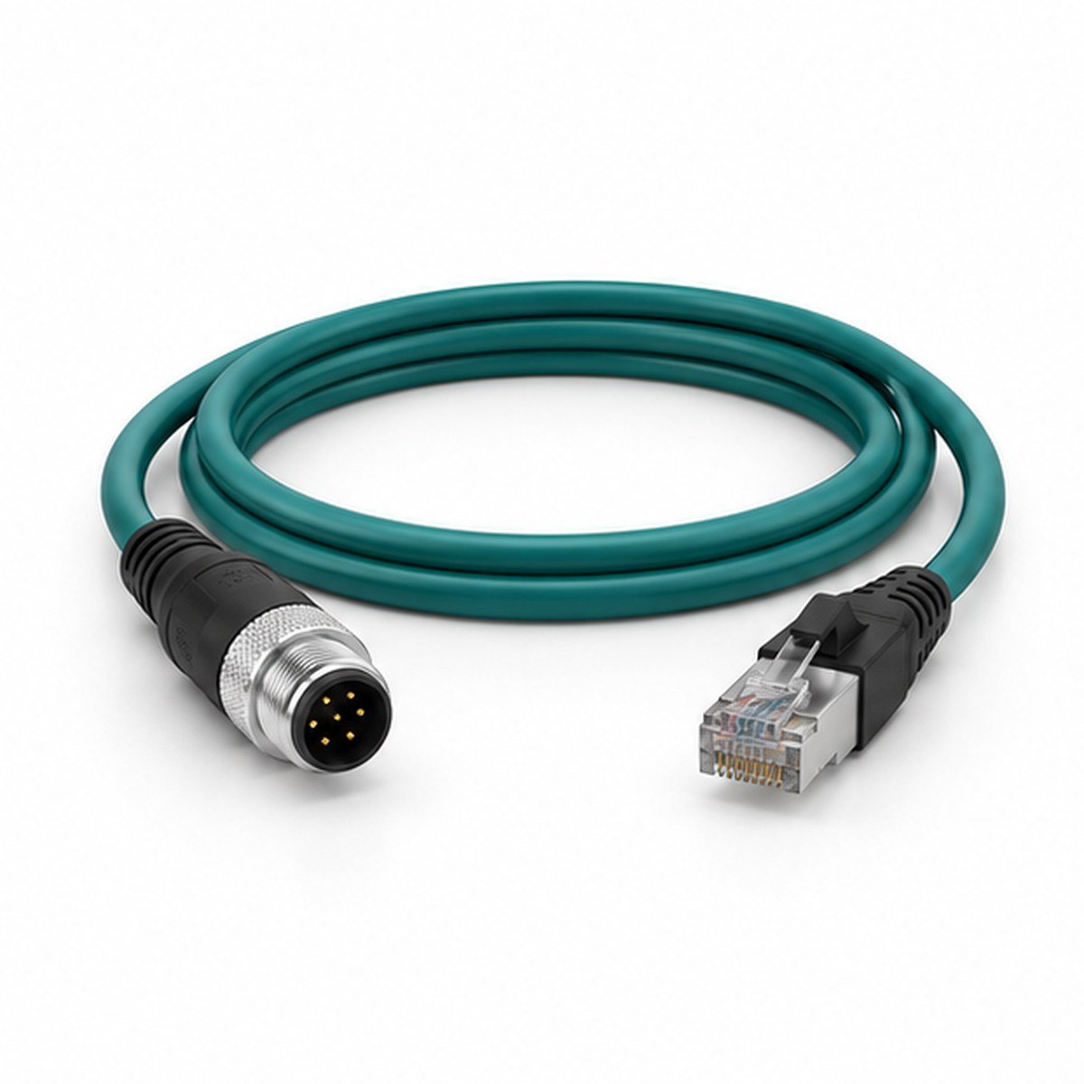 M12 8-Pin Straight to RJ45 Industrial Ethernet Cable product view 1