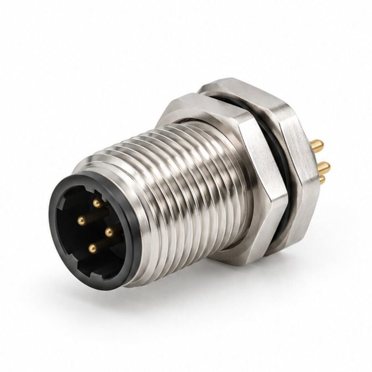M12 Front-Mount Male Panel Receptacle Type 1