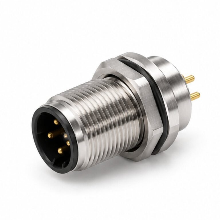 M12 Front-Mount Male Panel Receptacle Type 2