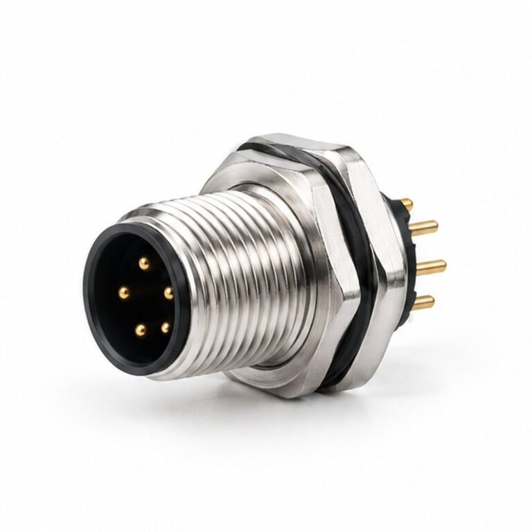 M12 Front-Mount Male Panel Receptacle Type 3