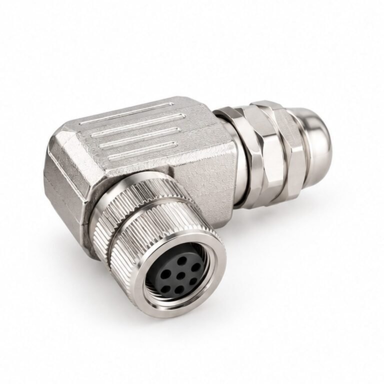 M12 Metal Field-Wireable Female Right-Angle Connector