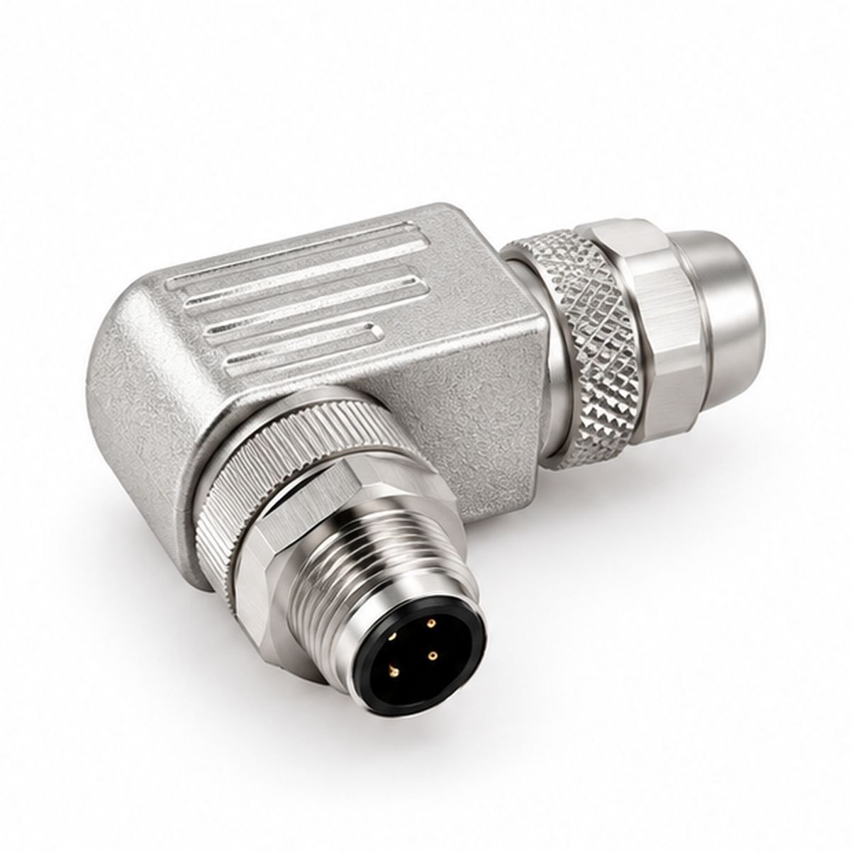 M12 Metal Field-Wireable Male Right-Angle Connector product view 1