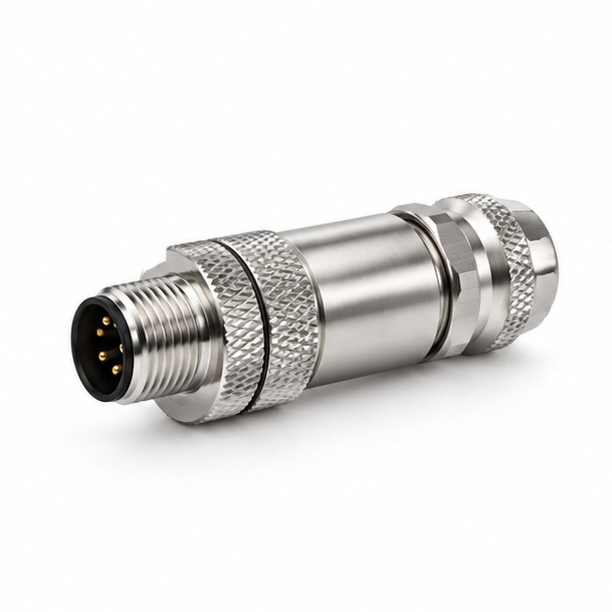 M12 Metal Field-Wireable Male Straight Connector product view 1