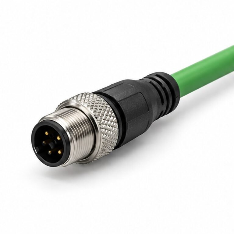 M12 Molded Male Cable Connector Straight or Right-Angle