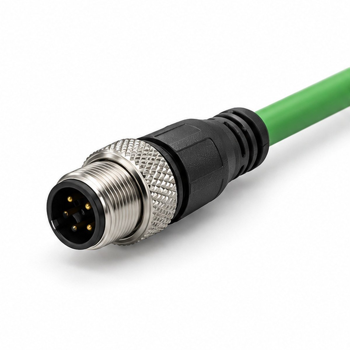 M12 Molded Male Cable Connector Straight or Right-Angle product view 1