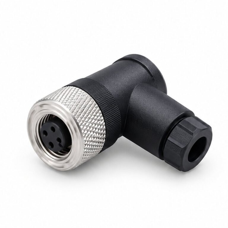 M12 Plastic Field-Wireable Female Right-Angle Connector