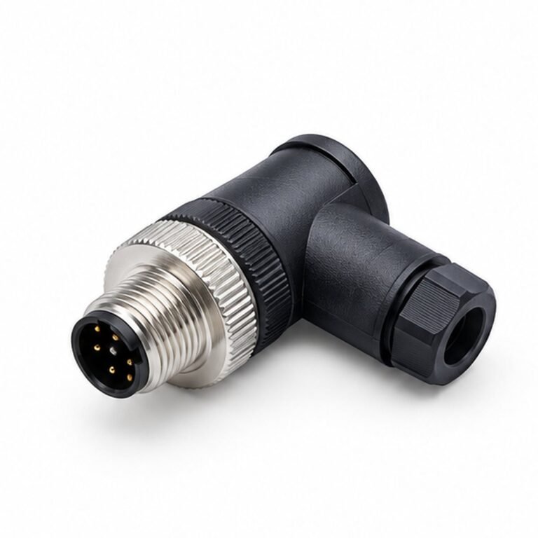 M12 Plastic Field-Wireable Male Right-Angle Connector