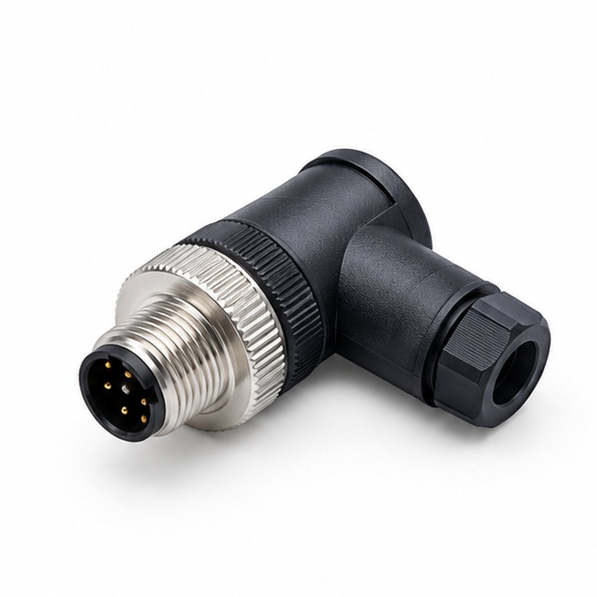 M12 Plastic Field-Wireable Male Right-Angle Connector product view 1