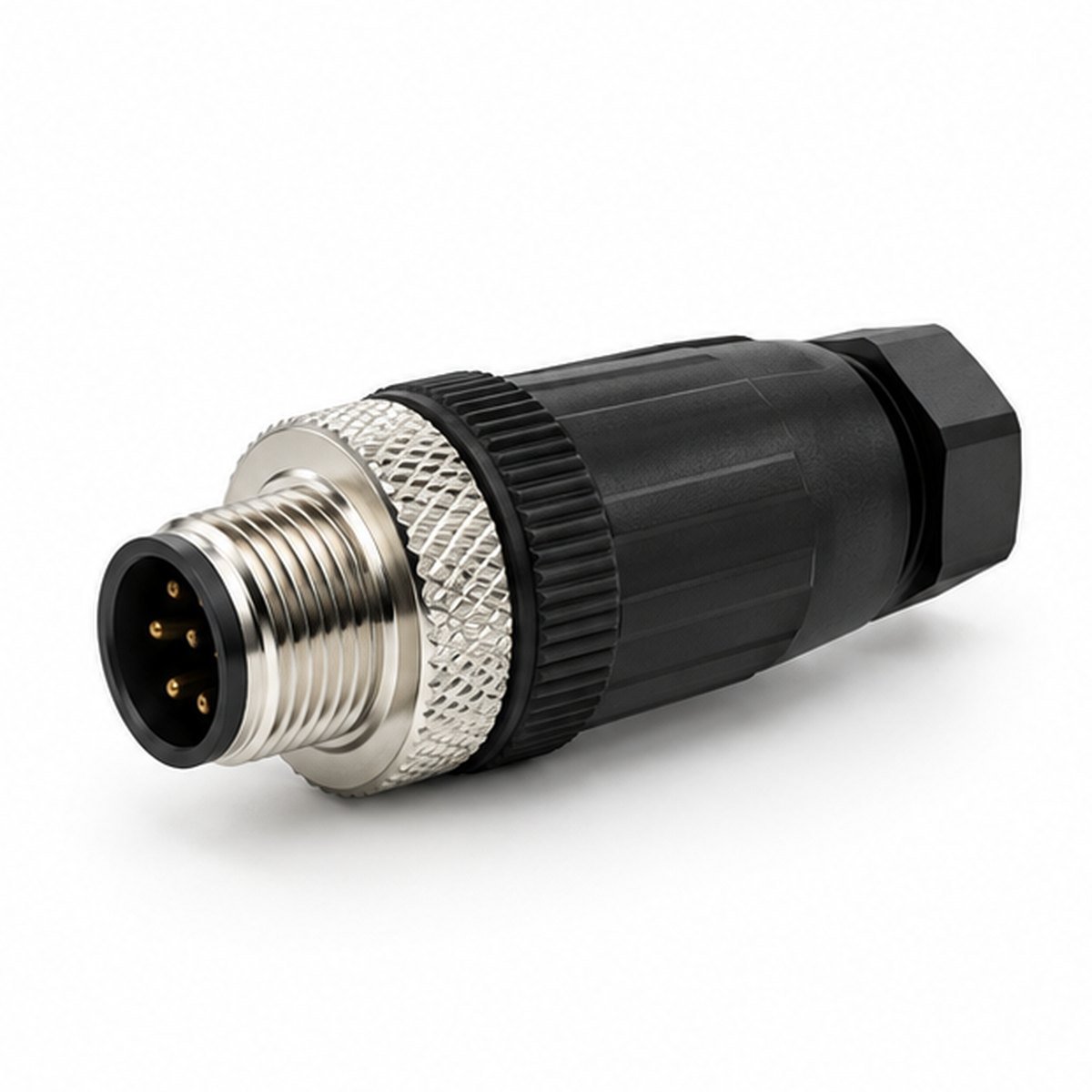 M12 Plastic Field-Wireable Male Straight Connector product view 1