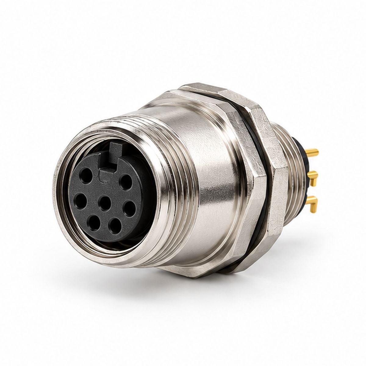 M12 Rear-Mount Female Panel Receptacle product view 1