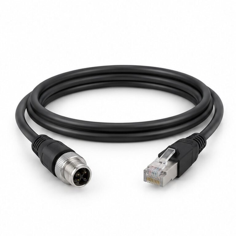 M12 X-Coded 8-Pin Male to Straight RJ45 Cable