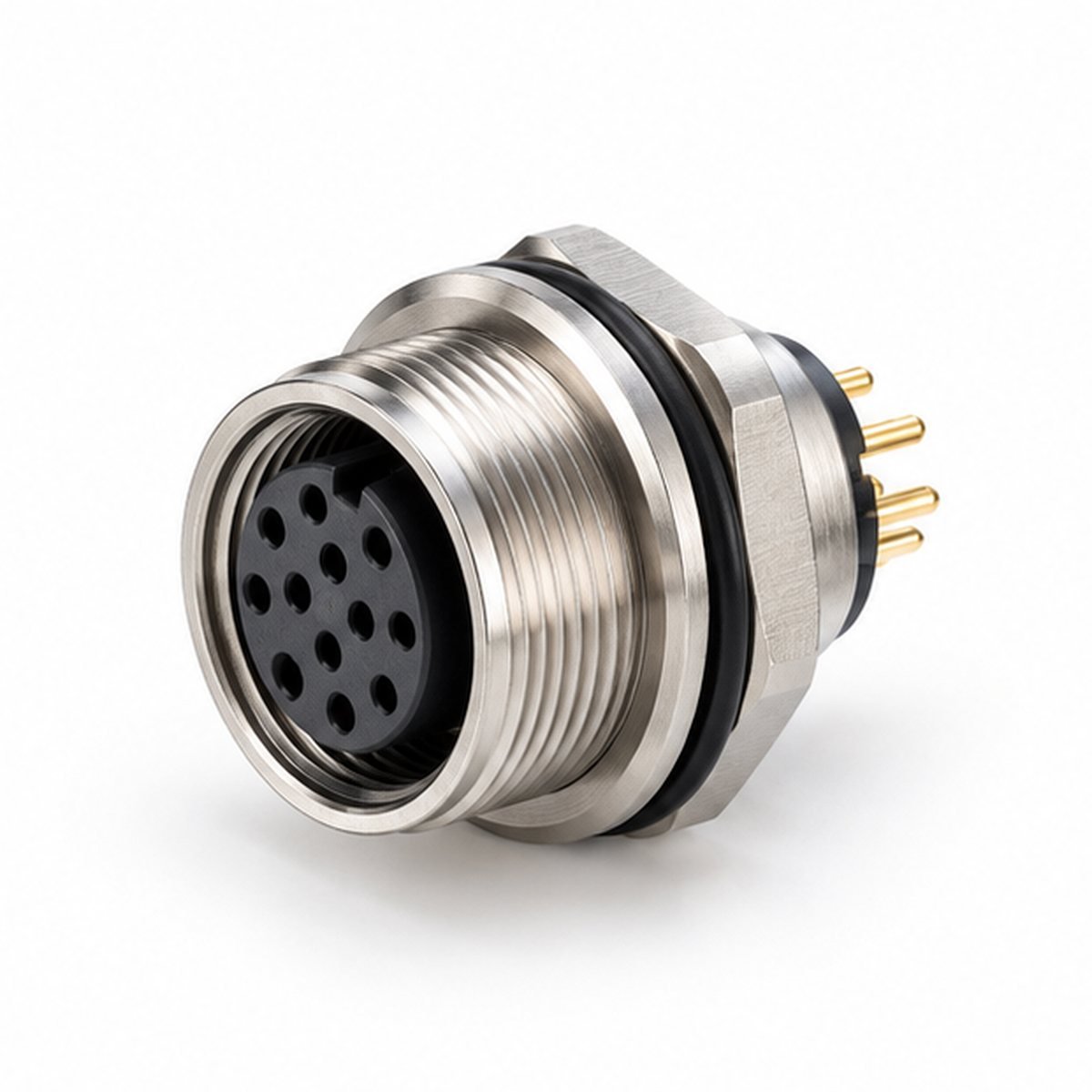 M16 Front-Mount Female Panel Receptacle product view 1