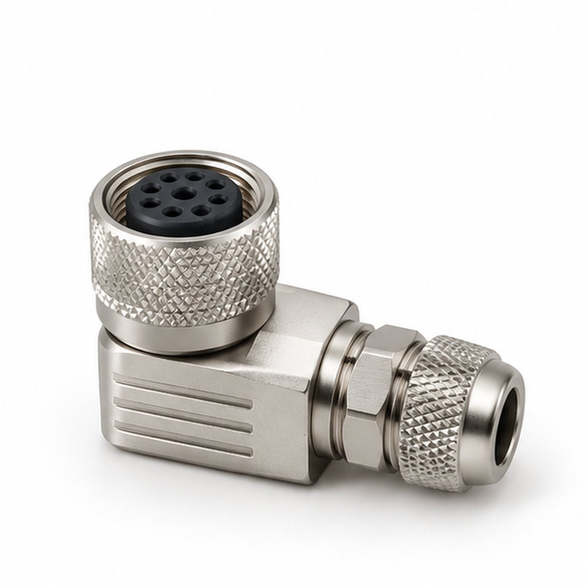 M16 Metal Field-Wireable Female Right-Angle Connector product view 1