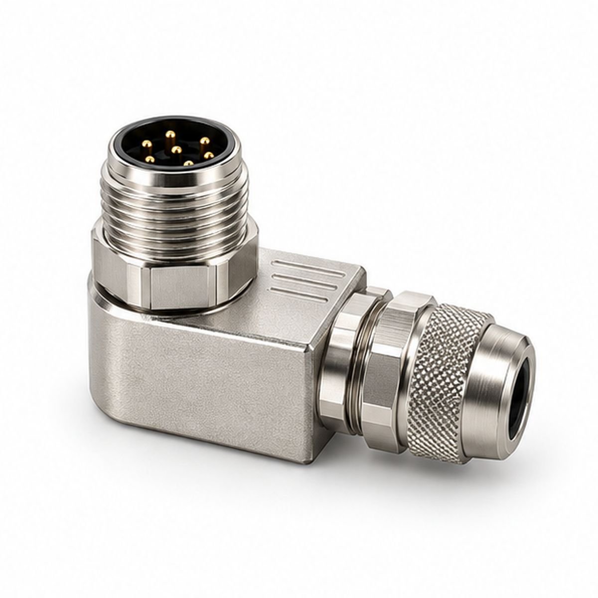 M16 Metal Field-Wireable Male Right-Angle Connector product view 1
