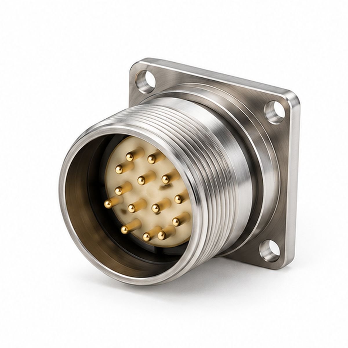 M23 Signal Square-Flange Receptacle Male or Female product view 1