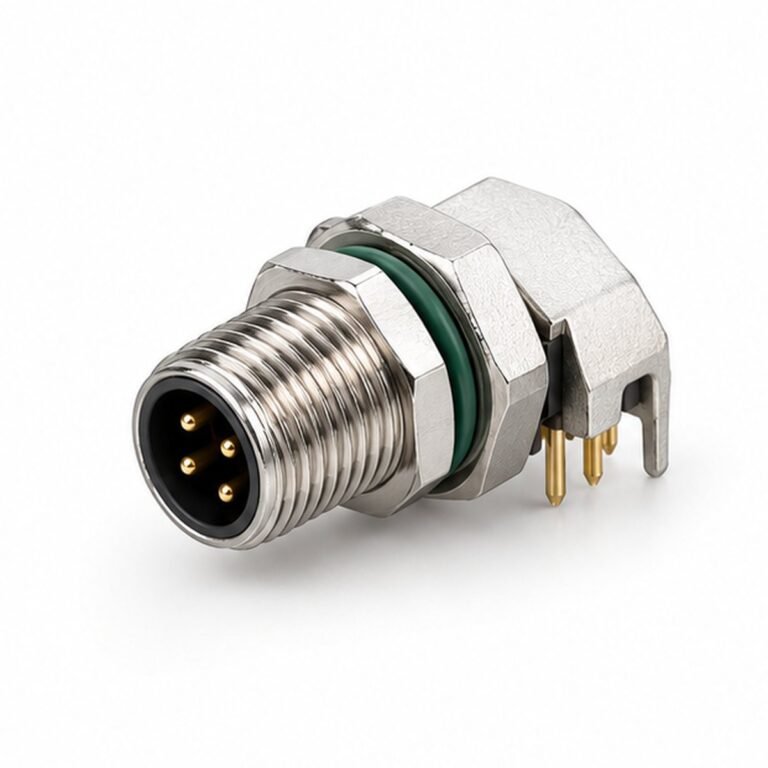 M8 Male 90-Degree PCB Panel Receptacle
