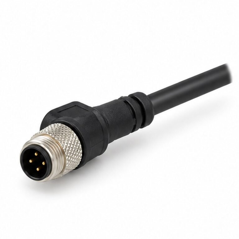 M8 Molded Male Cable Connector Straight or Right-Angle
