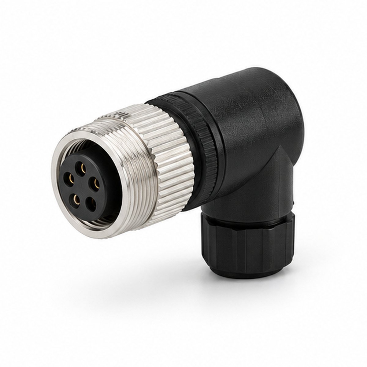 M8 Plastic Field-Wireable Female Right-Angle Connector product view 1