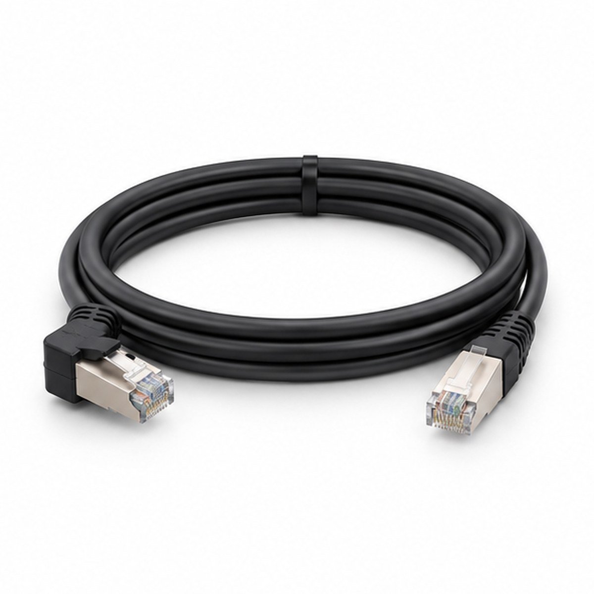 Right-Angle RJ45 to Straight RJ45 High-Flex GigE Cable product view 1