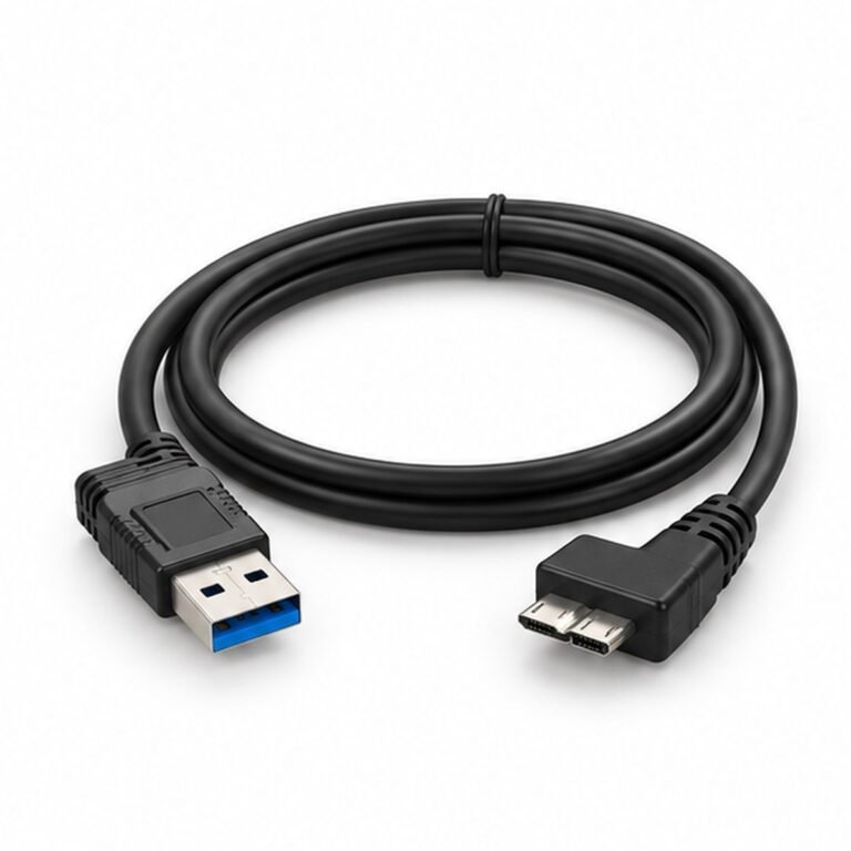 USB 3.0 Type-A to Right-Angle Micro-B Cable