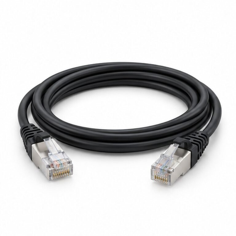 Vertical-Locking RJ45 to Straight RJ45 High-Flex GigE Cable