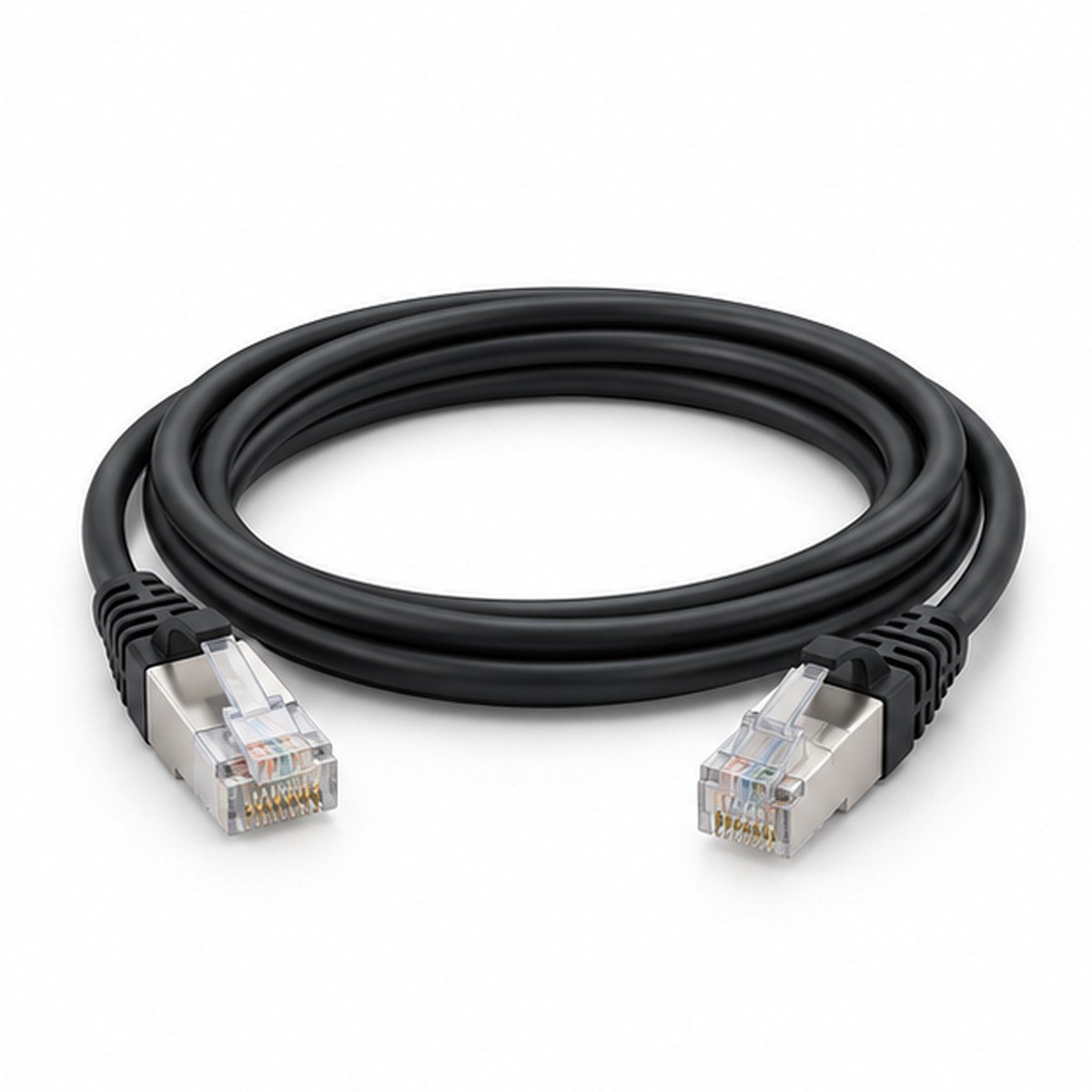 Vertical-Locking RJ45 to Straight RJ45 High-Flex GigE Cable product view 1
